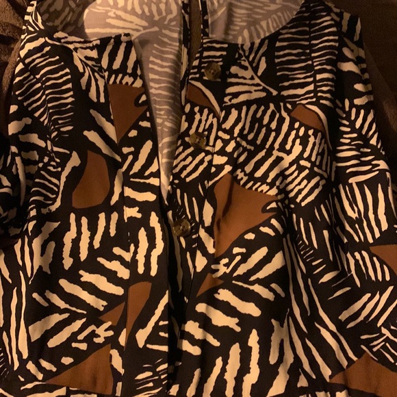 Violeta by Mango NWT Long Printed Black Copper Jumpsuit Curvy Plus Size 2X - Picture 10 of 11